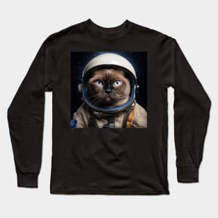 Astronaut Cat in Space - Burmese Long Sleeve T-Shirt